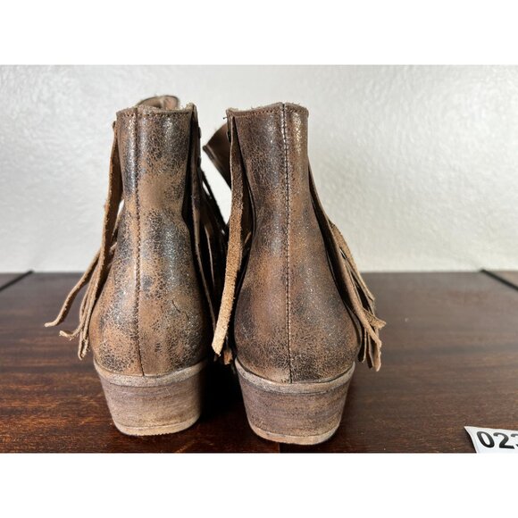Circle G by Corral Fringe Boots Western Womens Sz 10 Brown Leather Distressed St - Picture 7 of 13